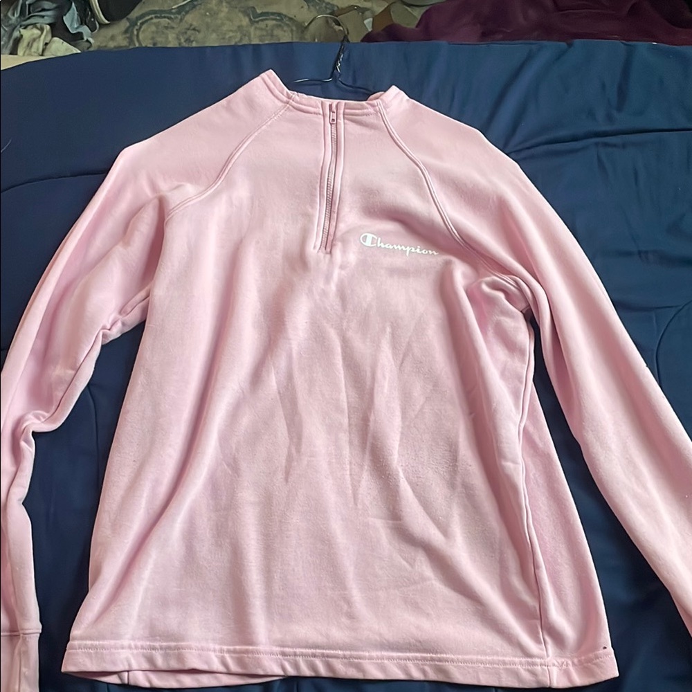 Champion Pink Half-Zip Sweatshirt